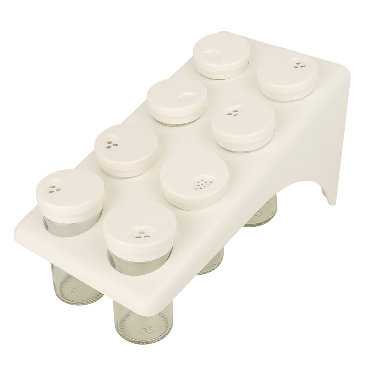 Glass Spice Bottle Set with Stand 8 Piece