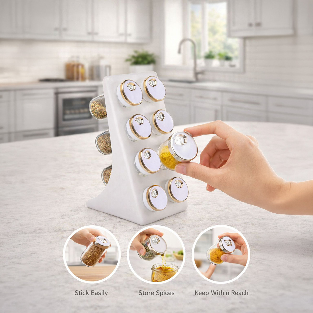 Glass Spice Set 8 Piece