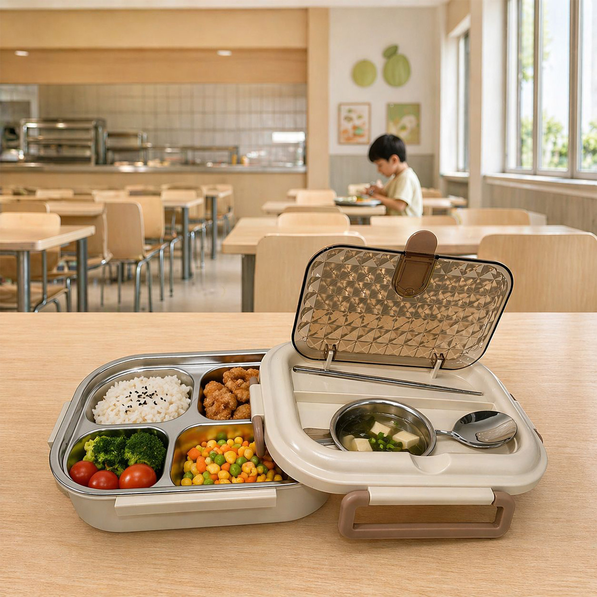 Stainless Steel Lunch Box 1 Layer 1500ml
