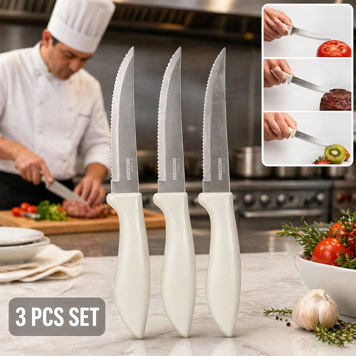 Santoku Knife Set 3 Piece