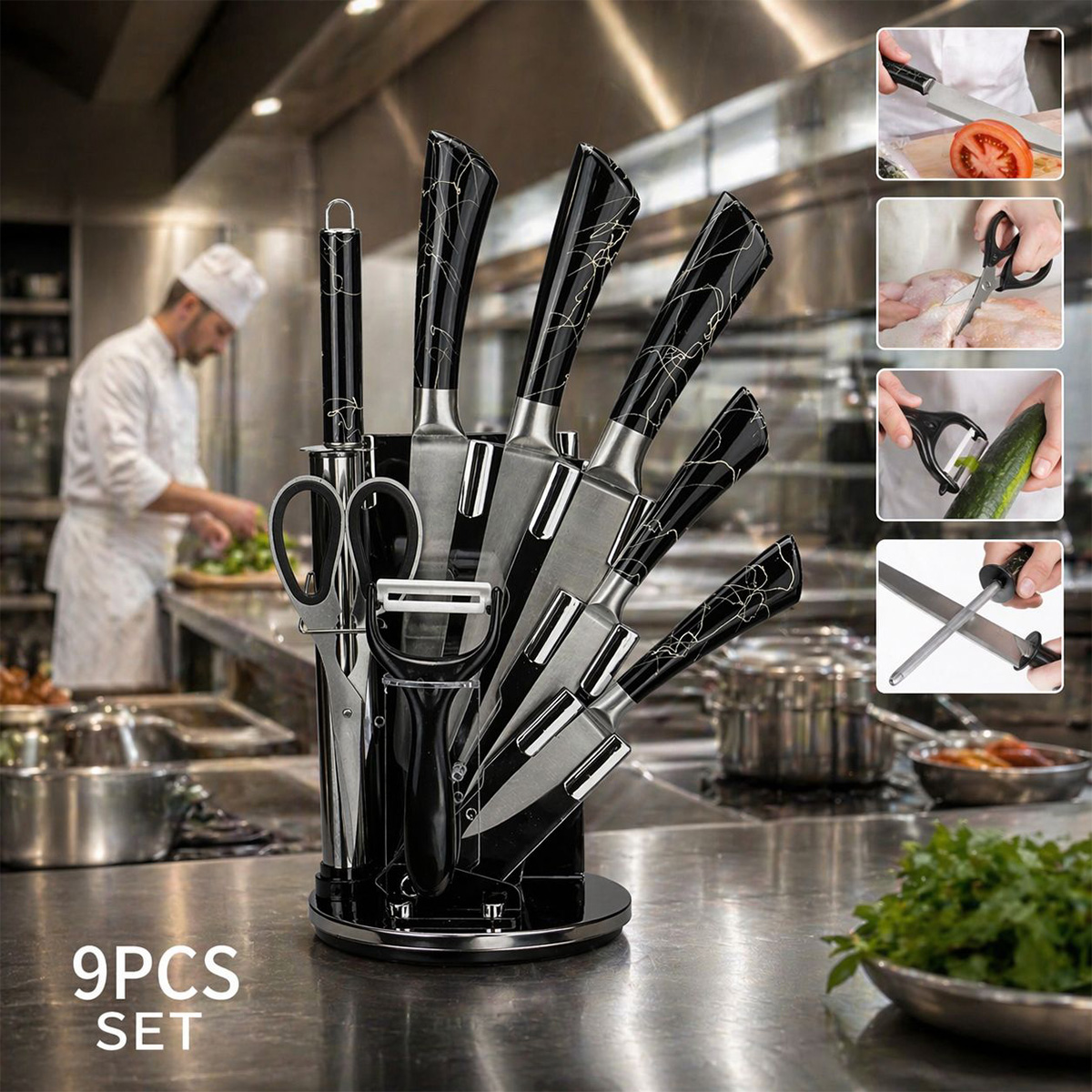 Kitchen Knife Set 9 Piece