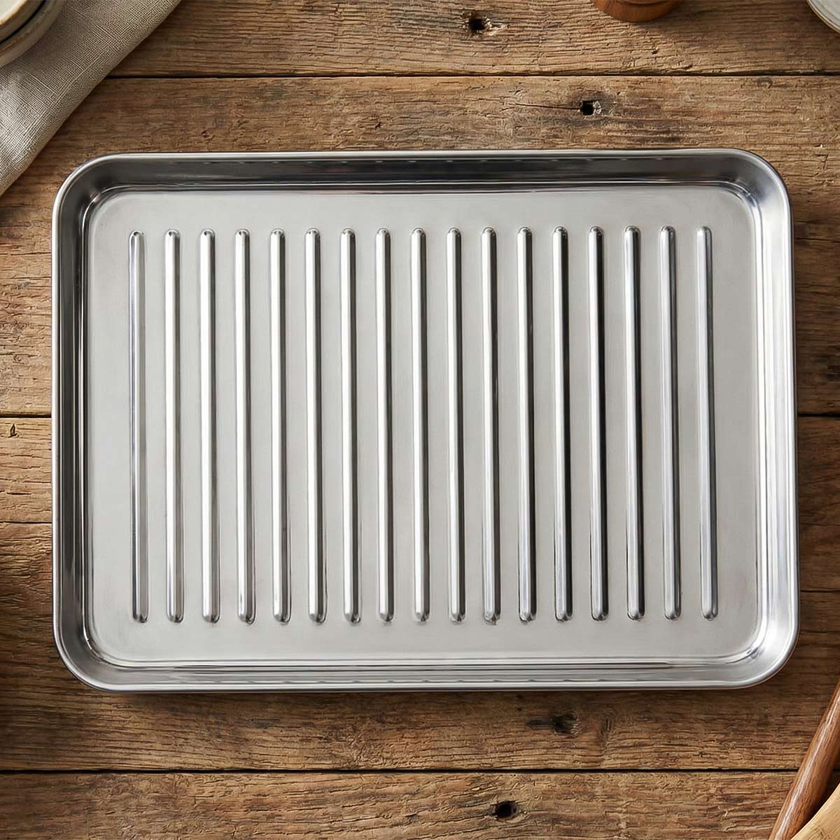 Stainless Steel Rectangular Serving Tray
