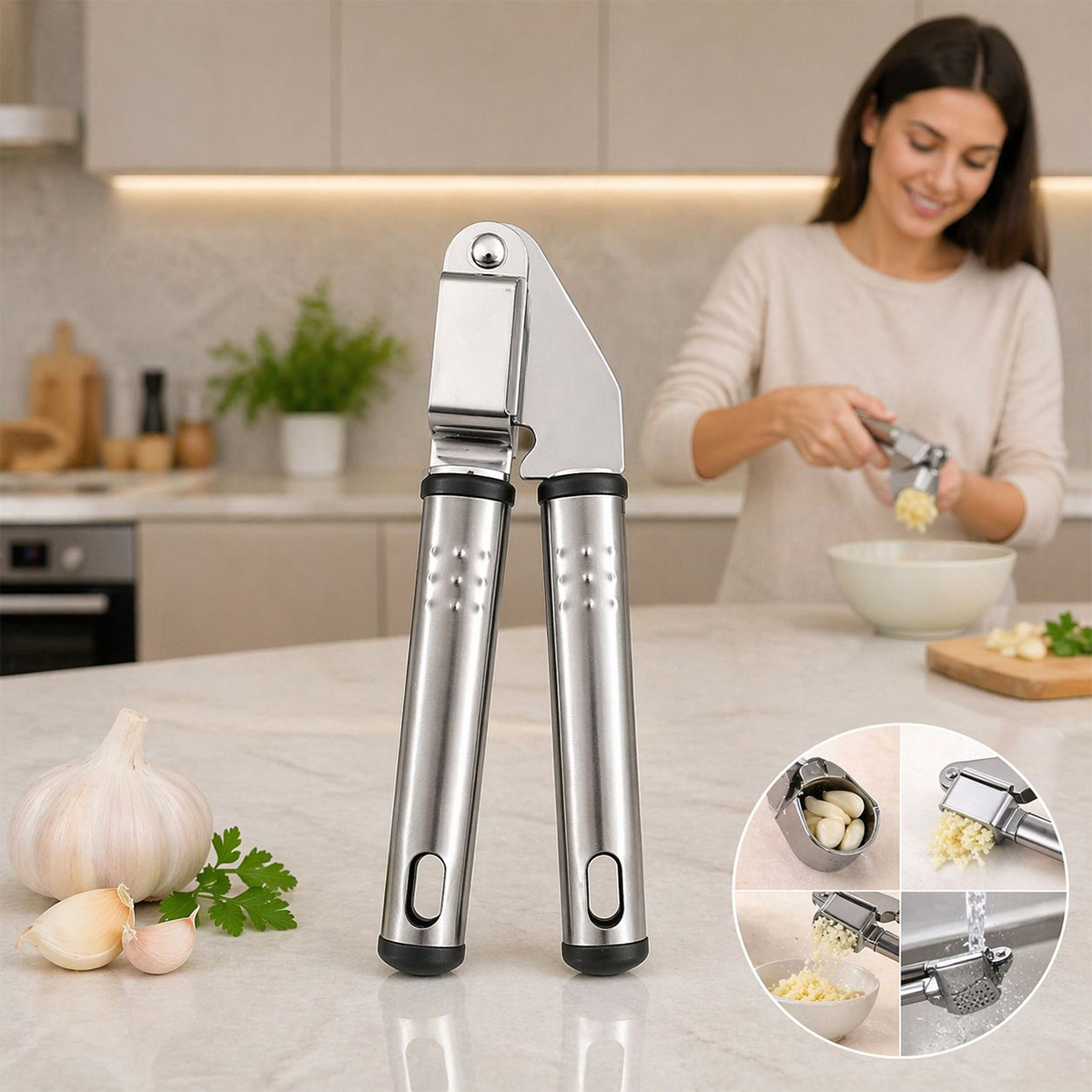 Stainless Steel Garlic Press