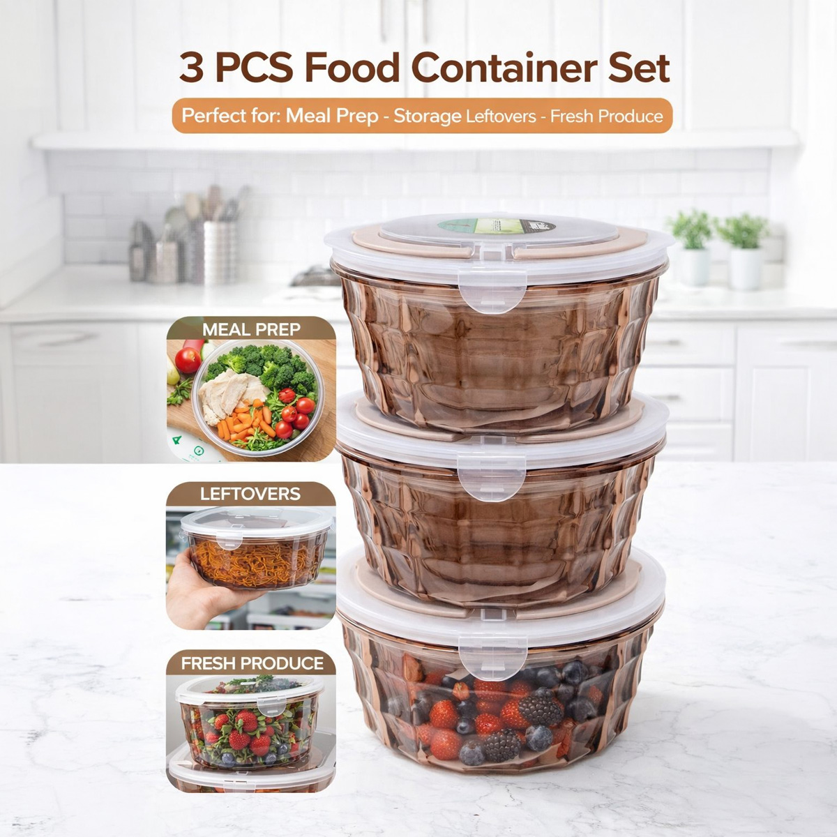 Plastic Container Set 3 Piece