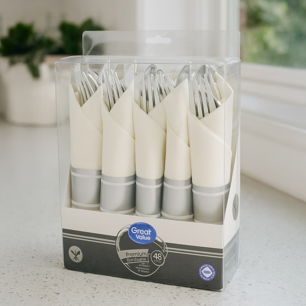 Disposable Cutlery Set with Napkin 48 Piece