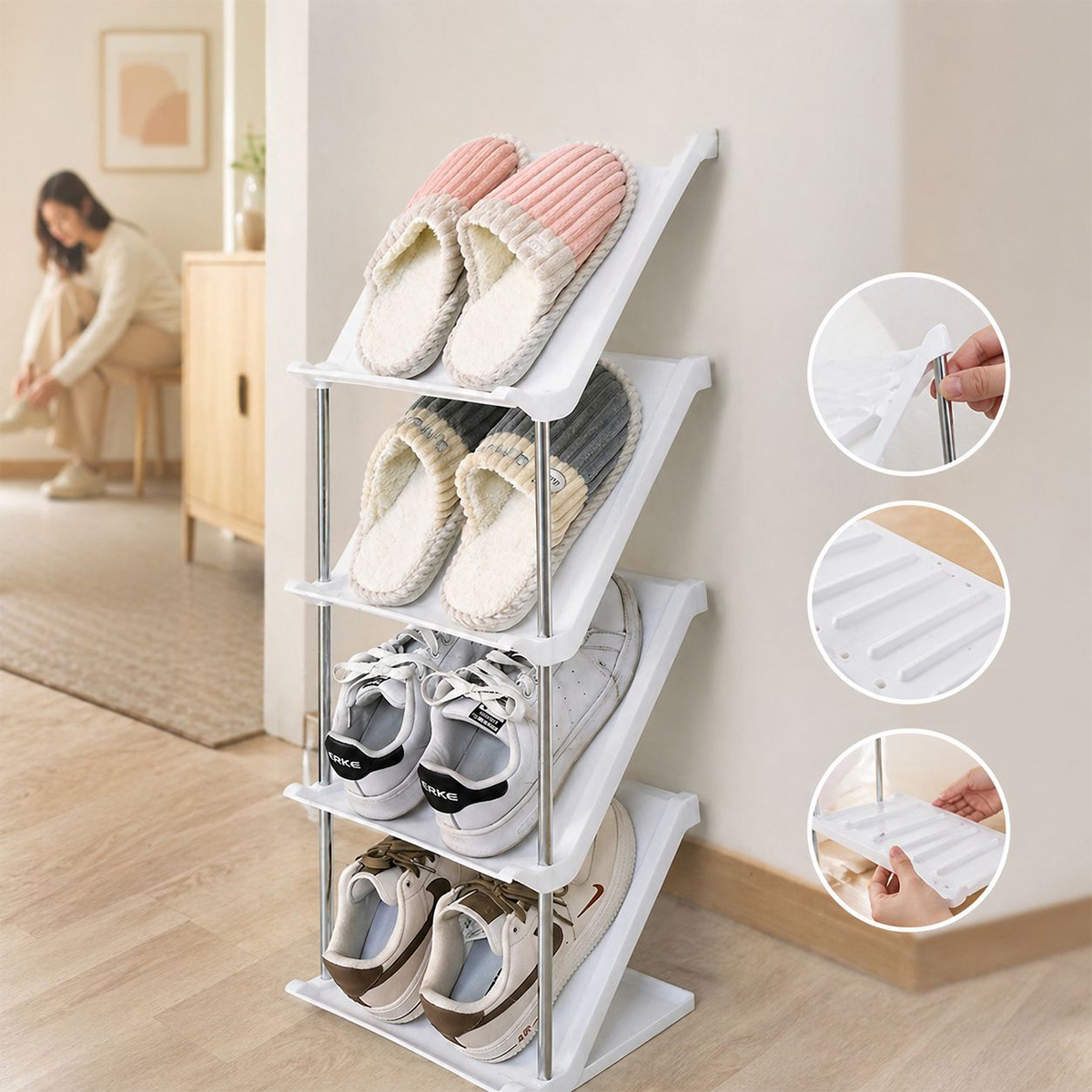 Plastic Shoe Rack 4 Layer