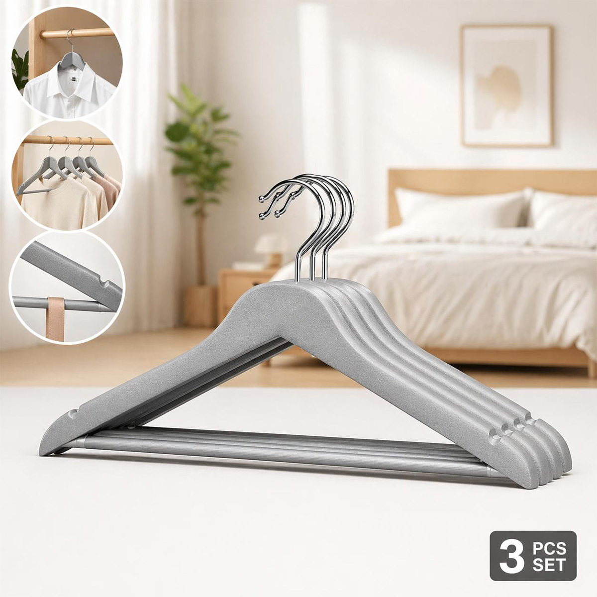 Plastic Cloth Hanger Set 3 Piece