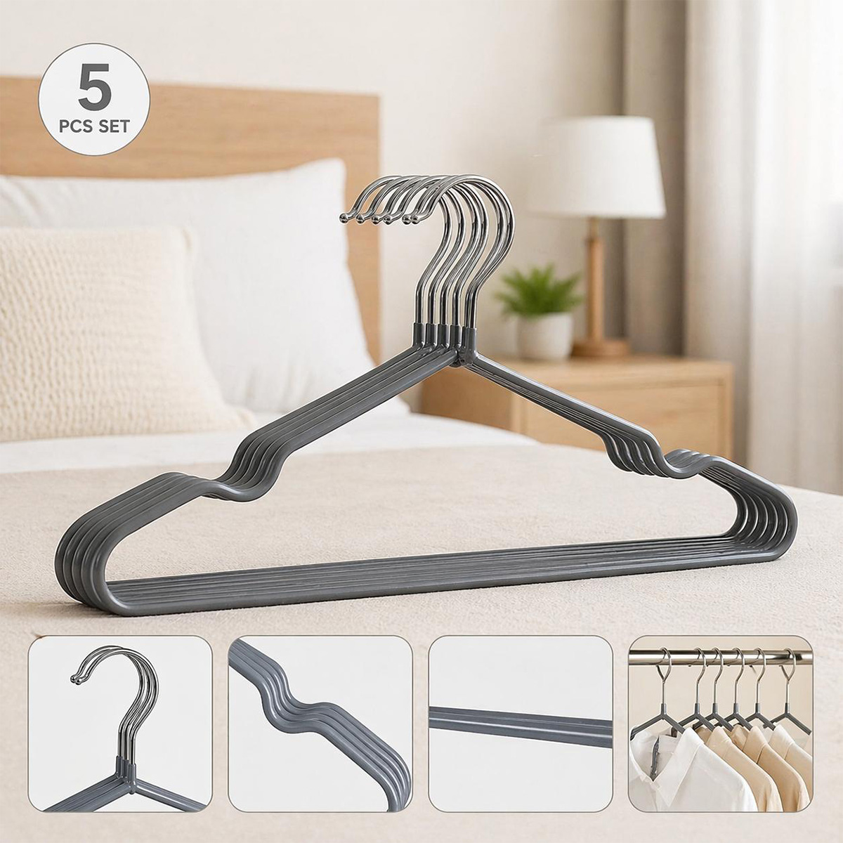 Metal Cloth Hanger Set 5 Piece