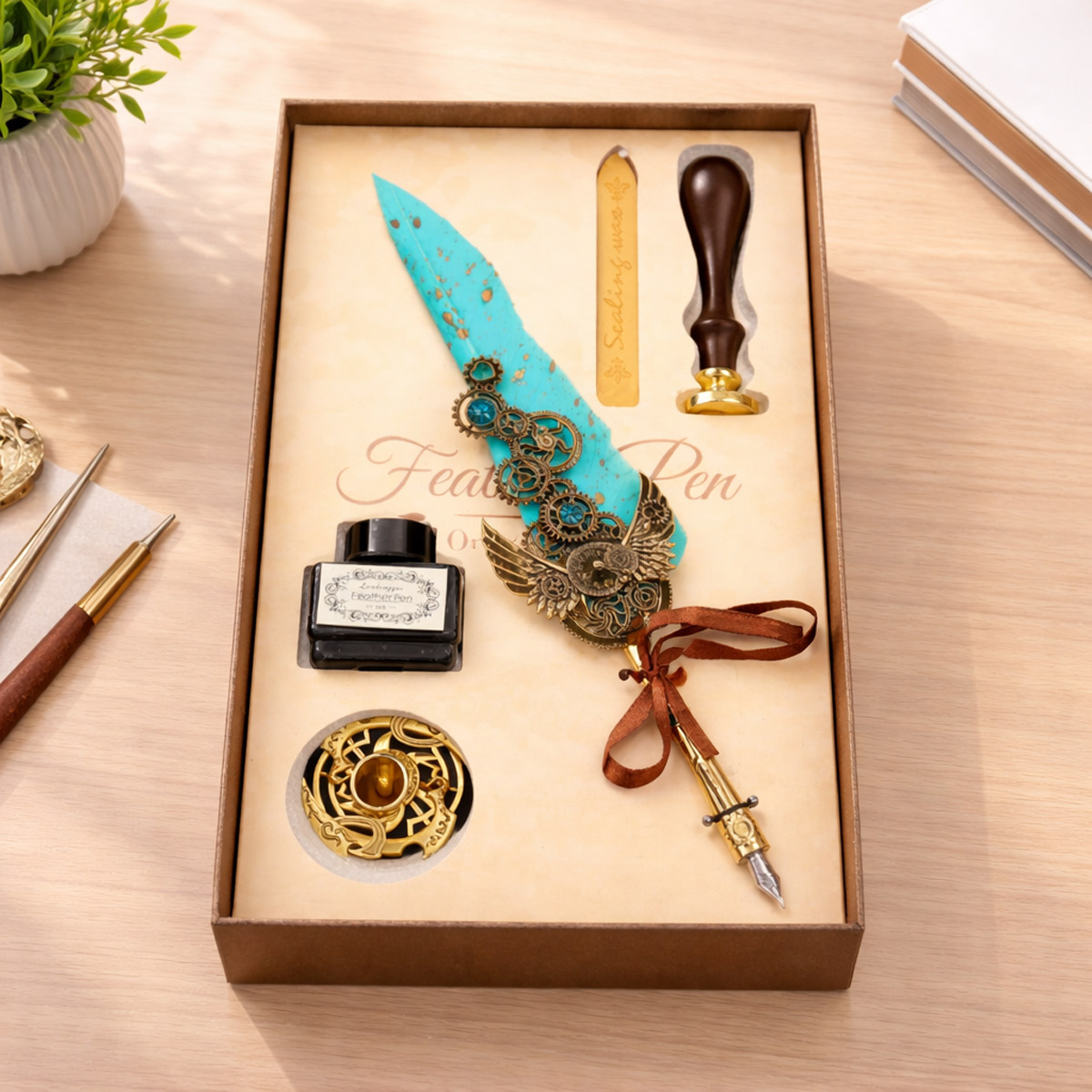 Feather Pen with Ink