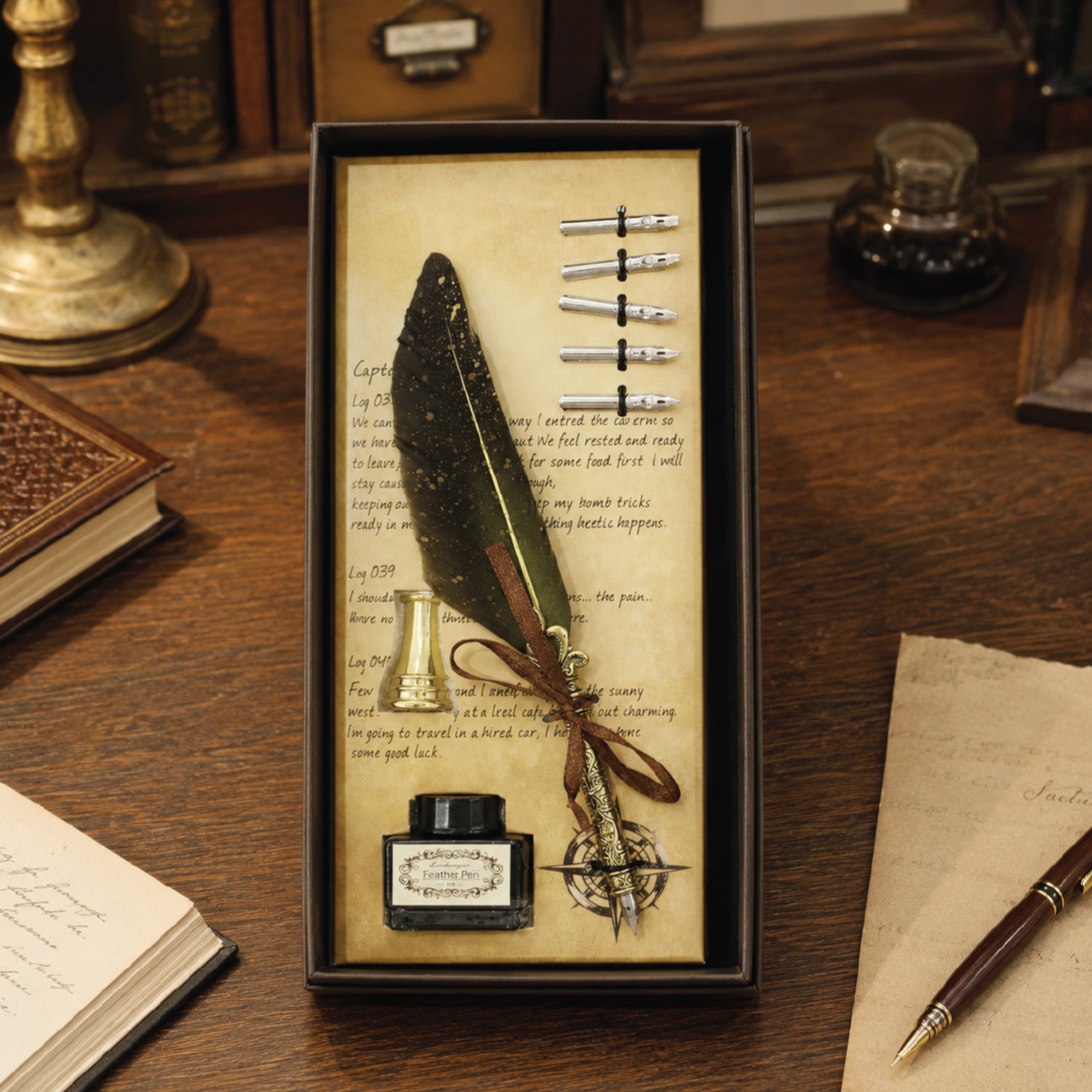Feather Pen with Ink