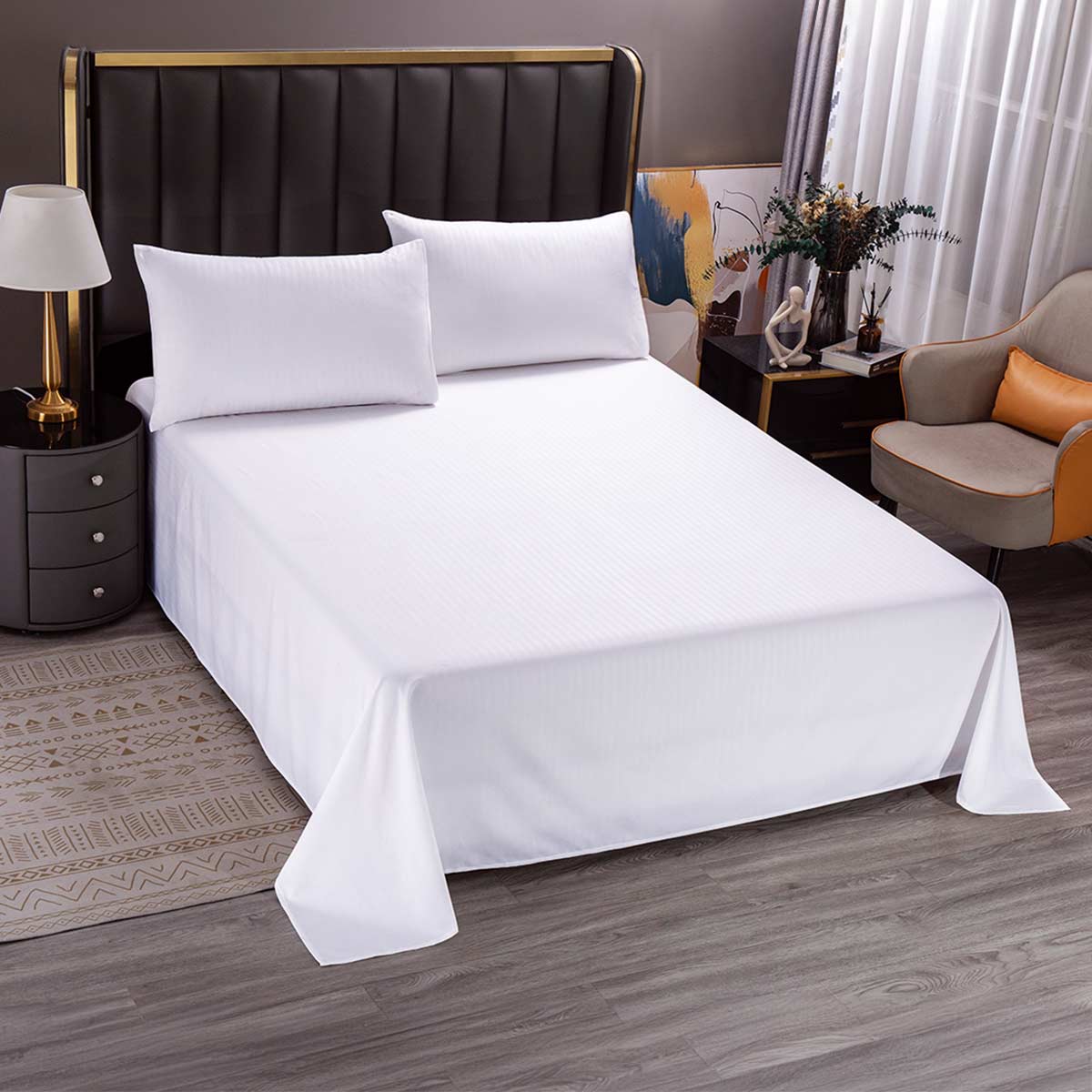 Microfiber Geometric Printed Double Bedsheet