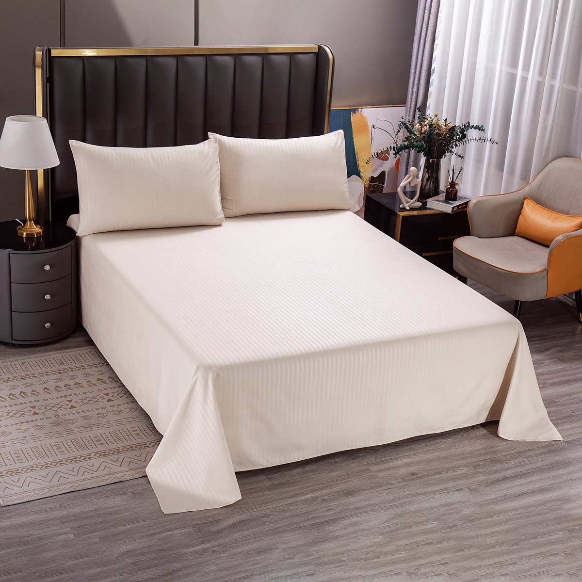 Microfiber Geometric Printed Double Bedsheet
