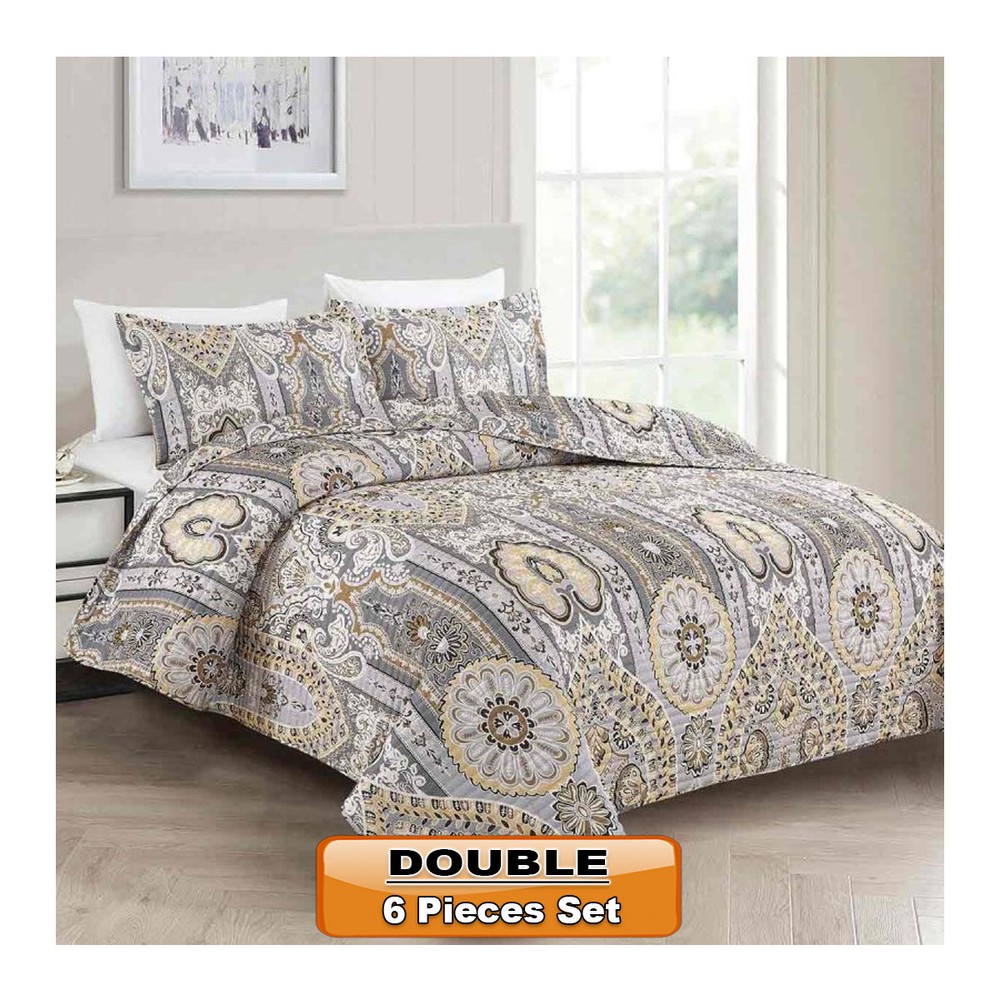 Microfiber Floral Printed Double Bed Cover
