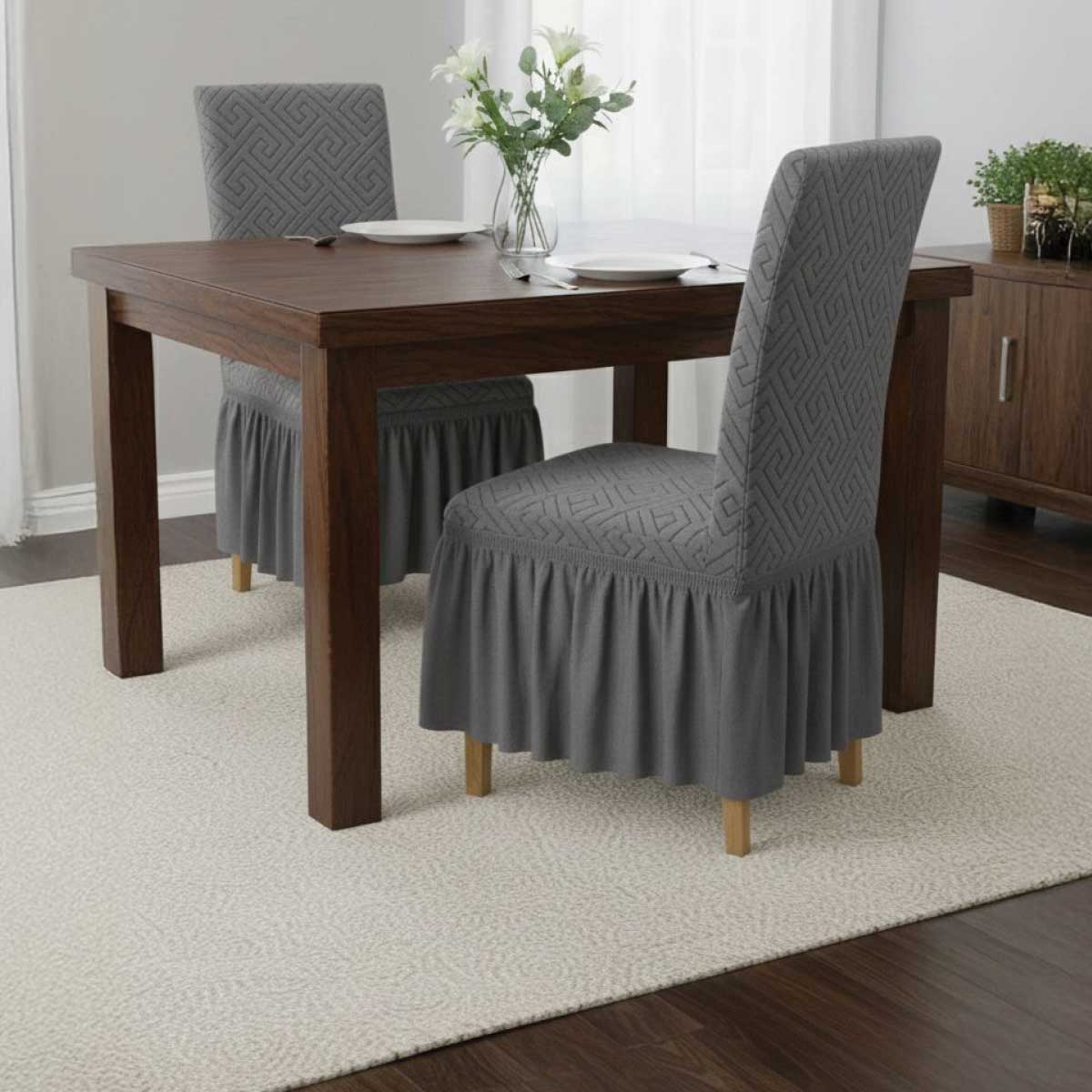 Jacquard Chair Cover Set 4 Piece 45x6cm