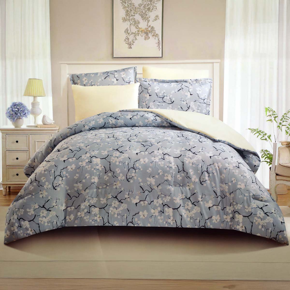 Printed Double Bedding Set 6 Piece