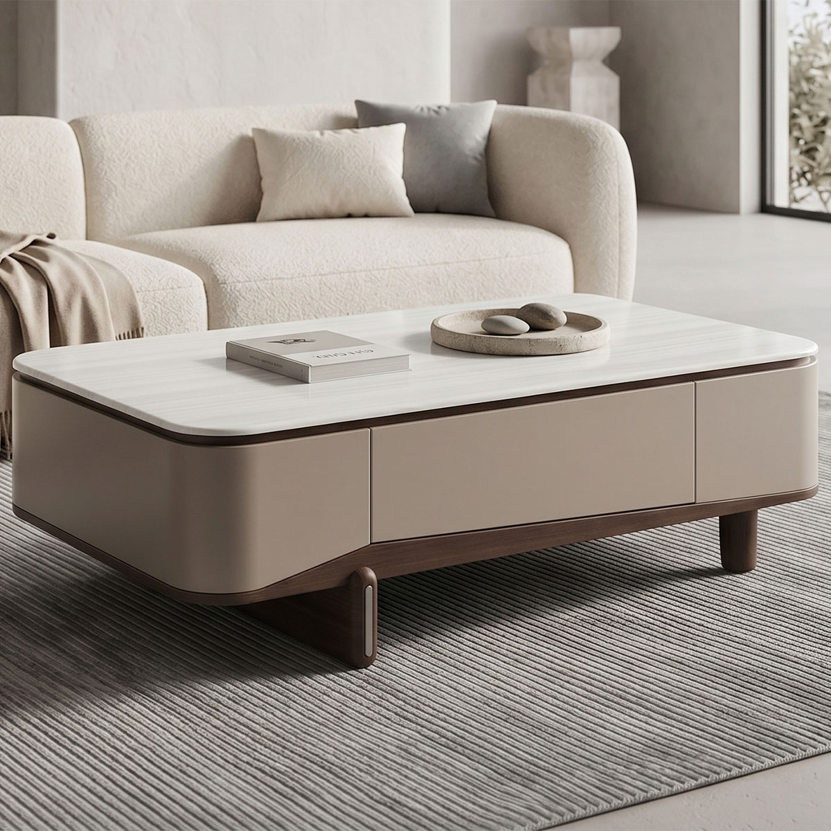 Marble Tea Table Single Rectangle