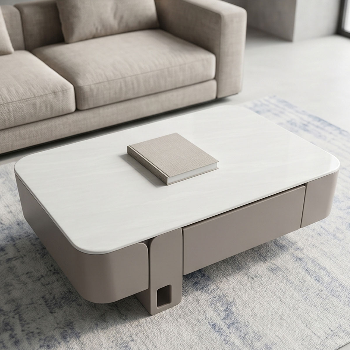 Marble Tea Table Single Rectangle