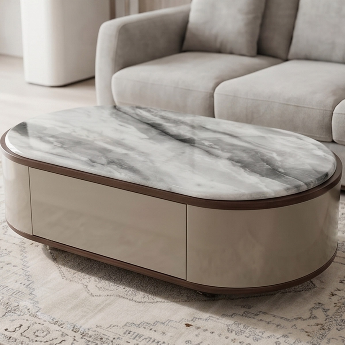 Marble Tea Table Single Rectangle