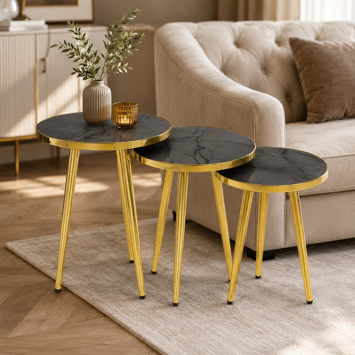 Modern Nesting Table Set 3 Piece