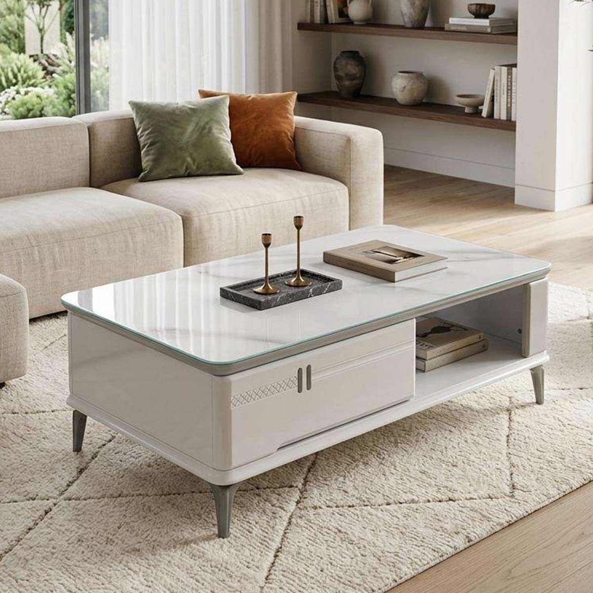 Glass Tea Table Single Rectangle