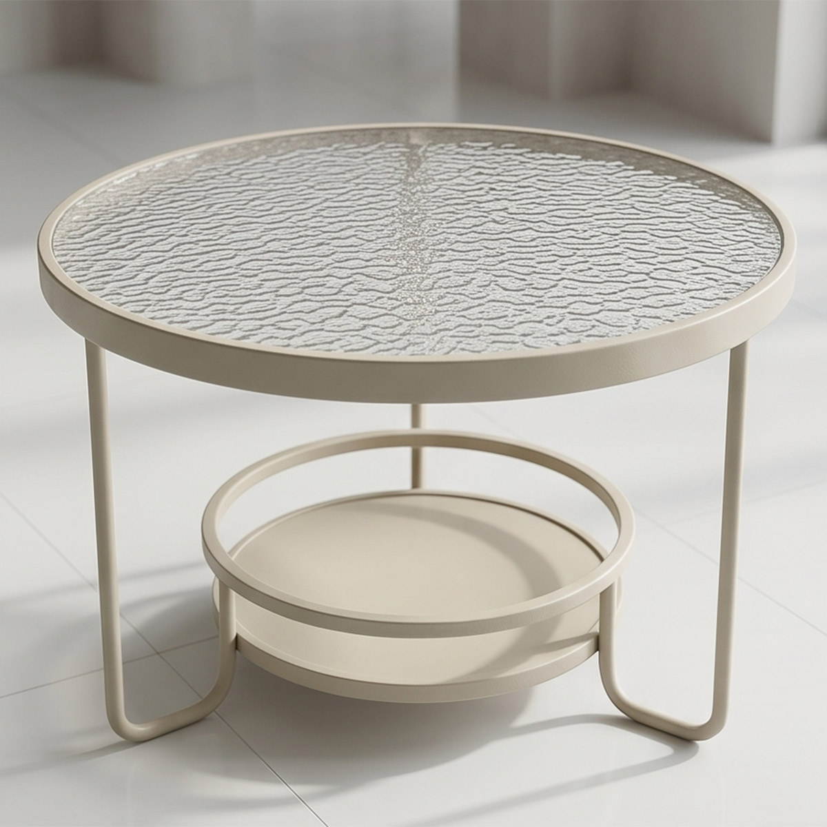 Glass Tea Table Single Round