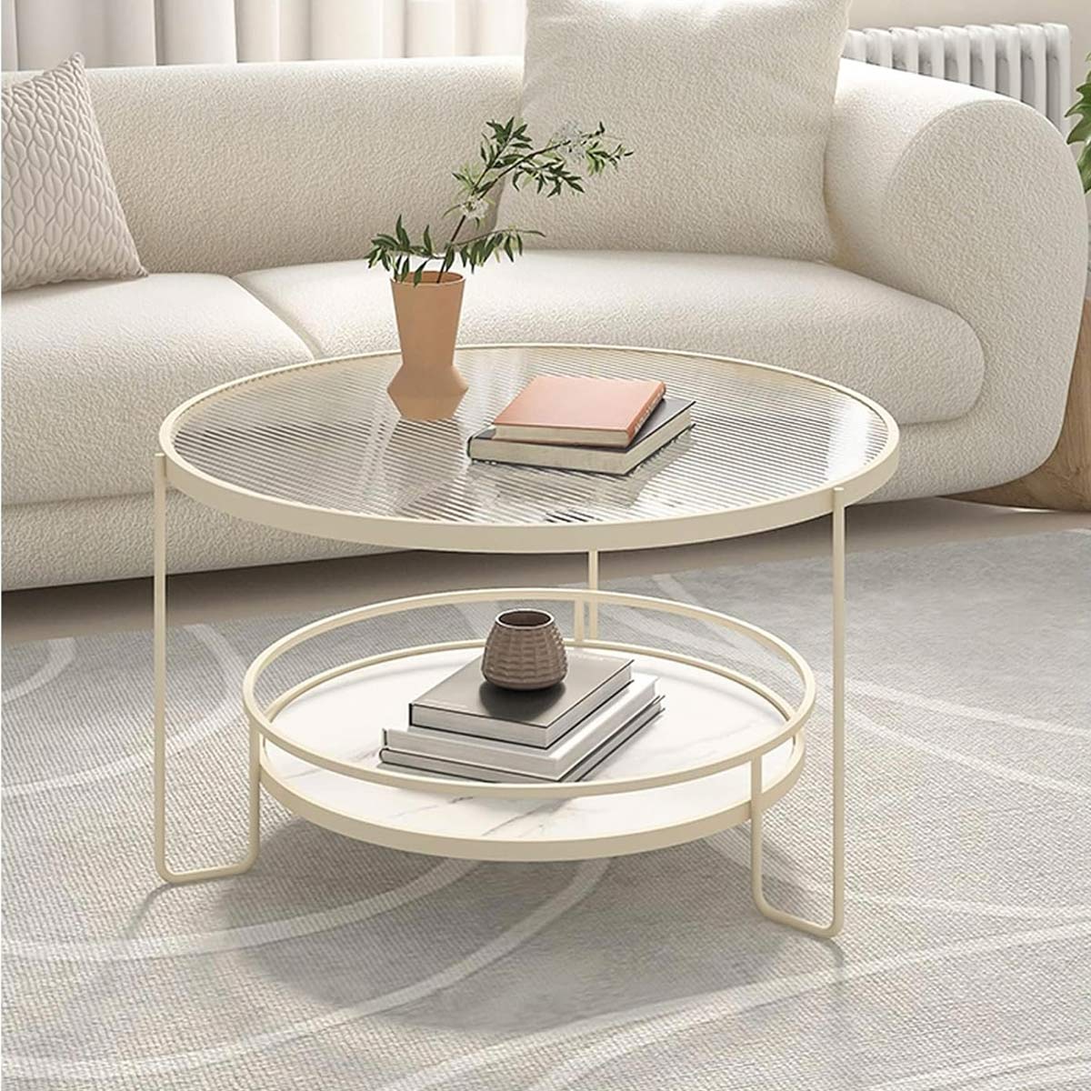 Single Round Glass Tea Table