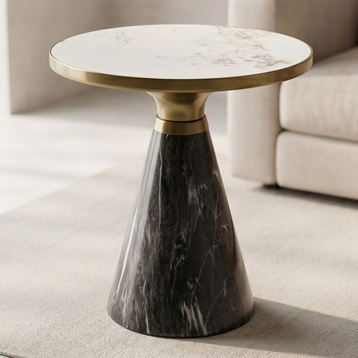 Marble Tea Table Single Round