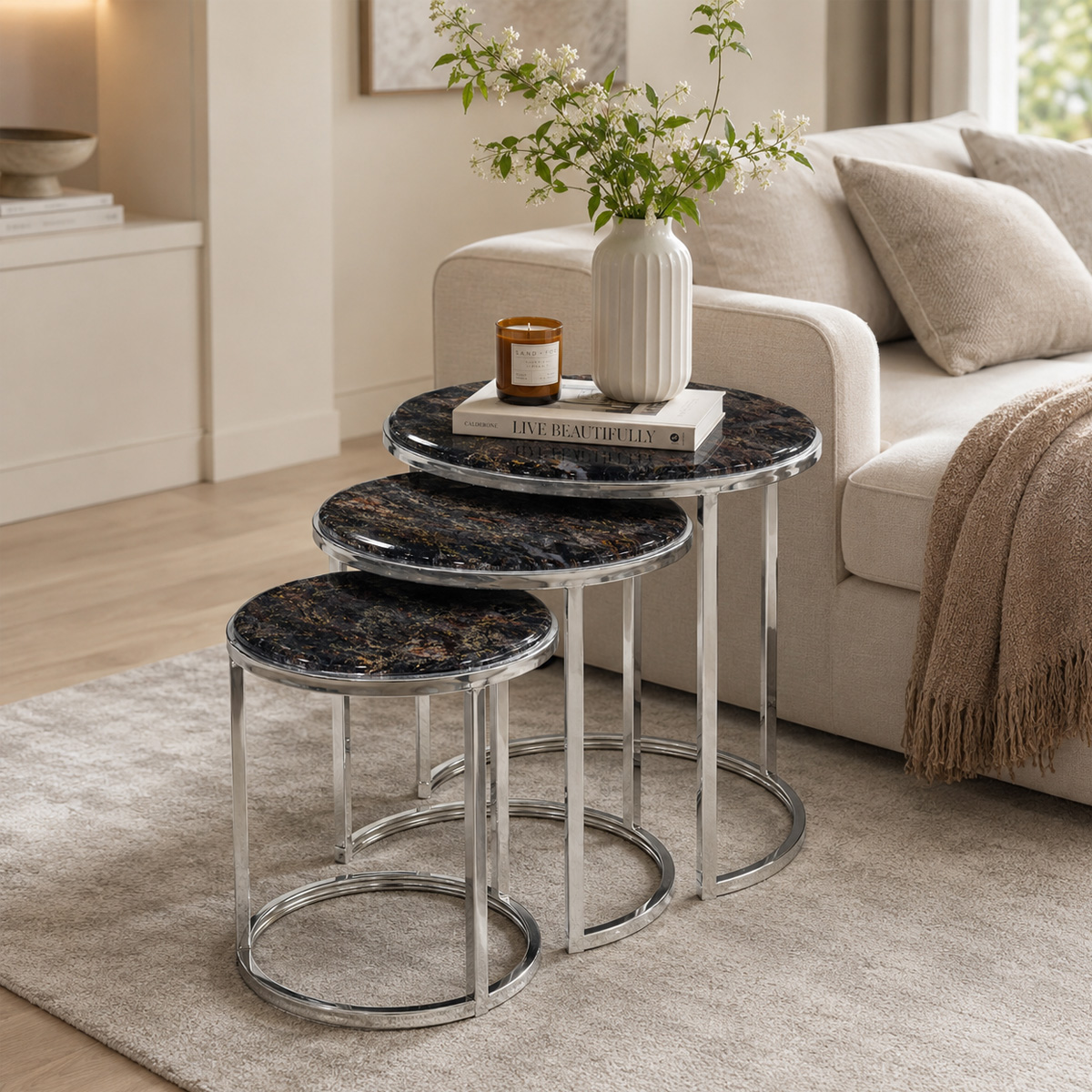 Modern Nesting Table Set 3 Piece