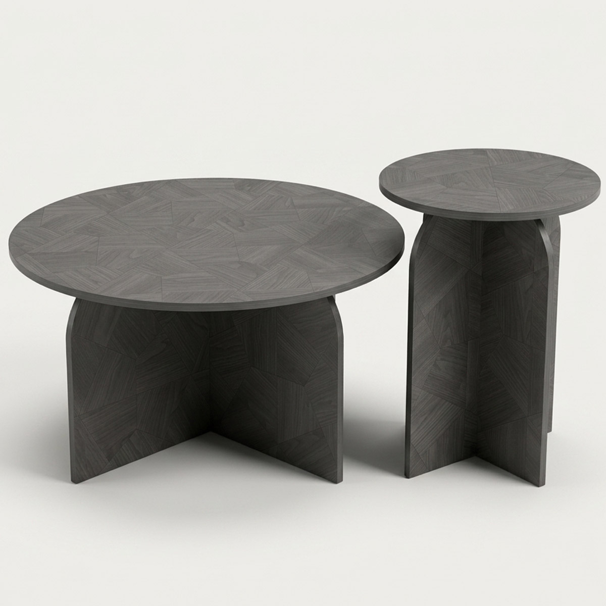 Wooden Tea Table Set 1+1