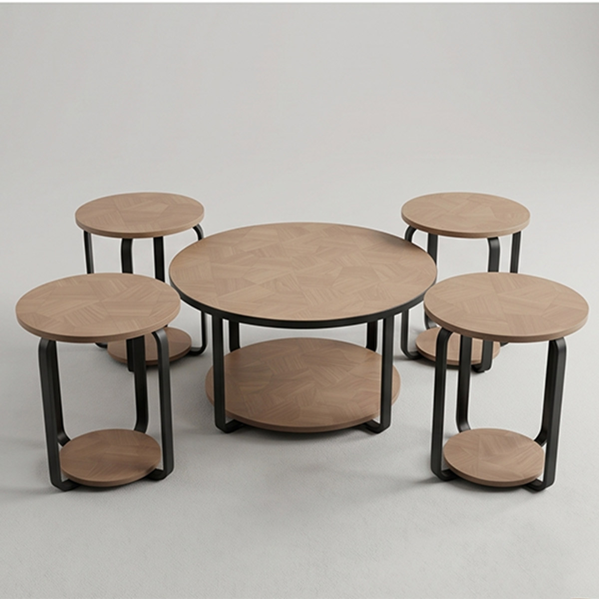 Wooden Tea Table Set 1+4