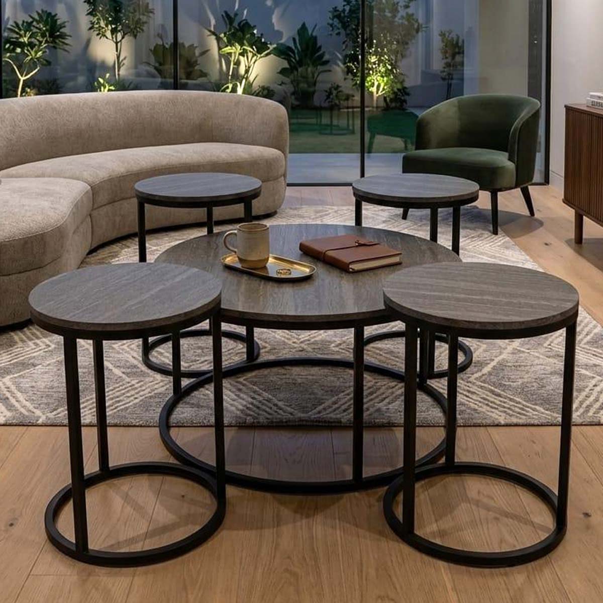 Wooden Tea Table Set 1 Plus 4