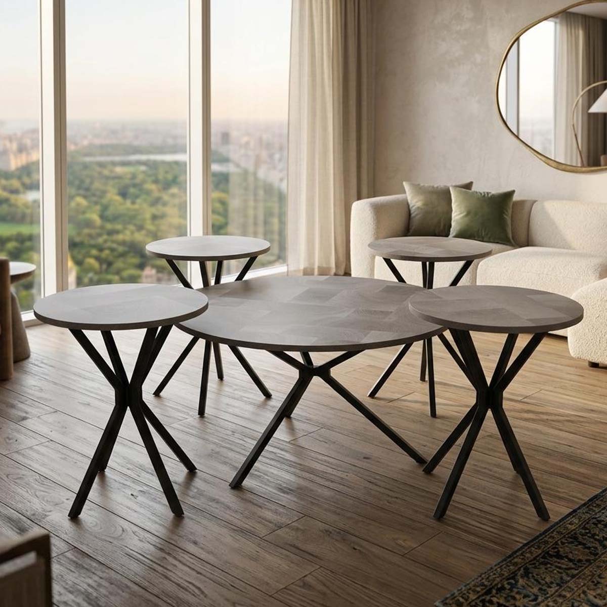 Wooden Tea Table Set 1+4