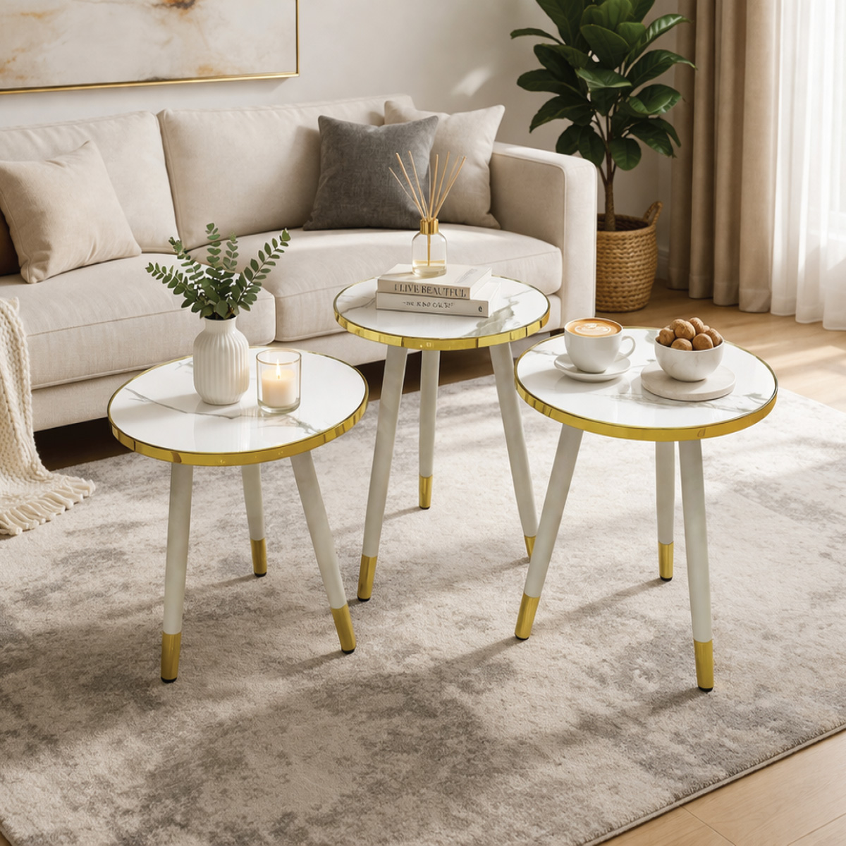 Modern Nesting Table Set 3 Piece