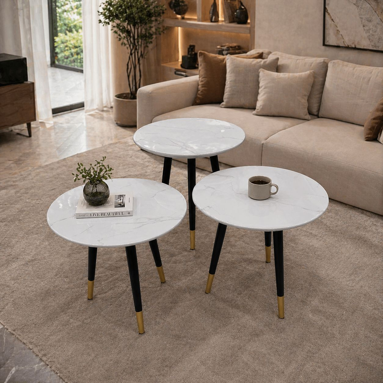Modern Nesting Table Set 3 Piece