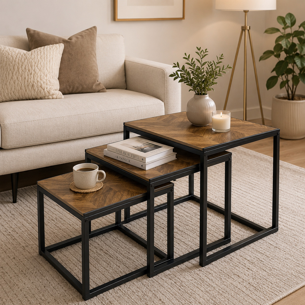 Modern Nesting Table Set 3 Piece