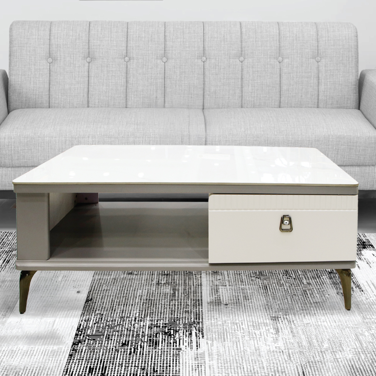 Marble Tea Table Single Rectangle