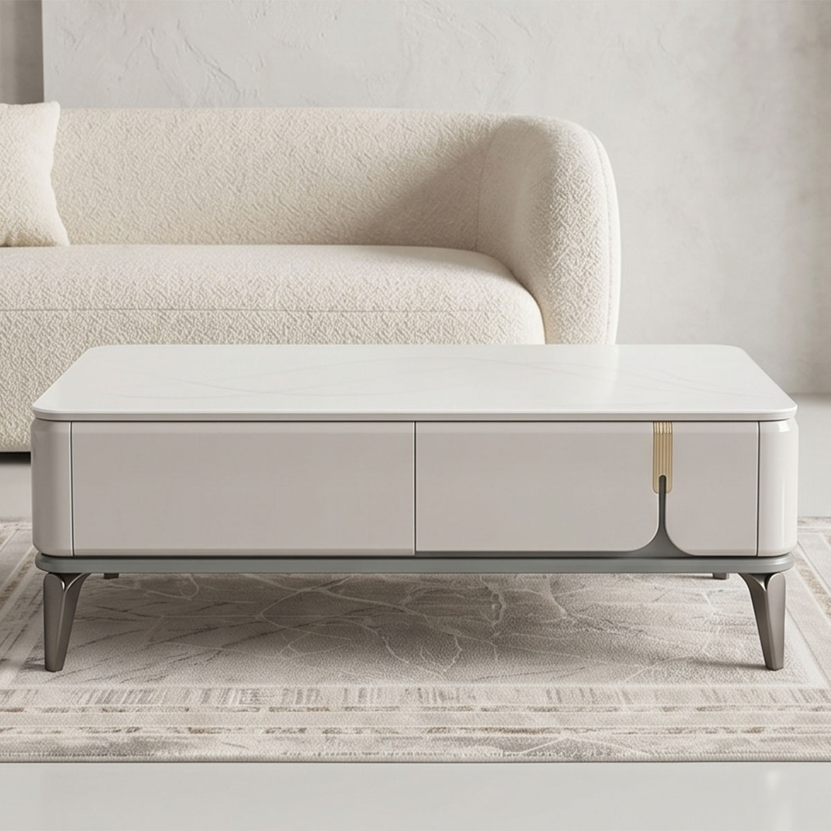 Marble Tea Table Single Rectangle