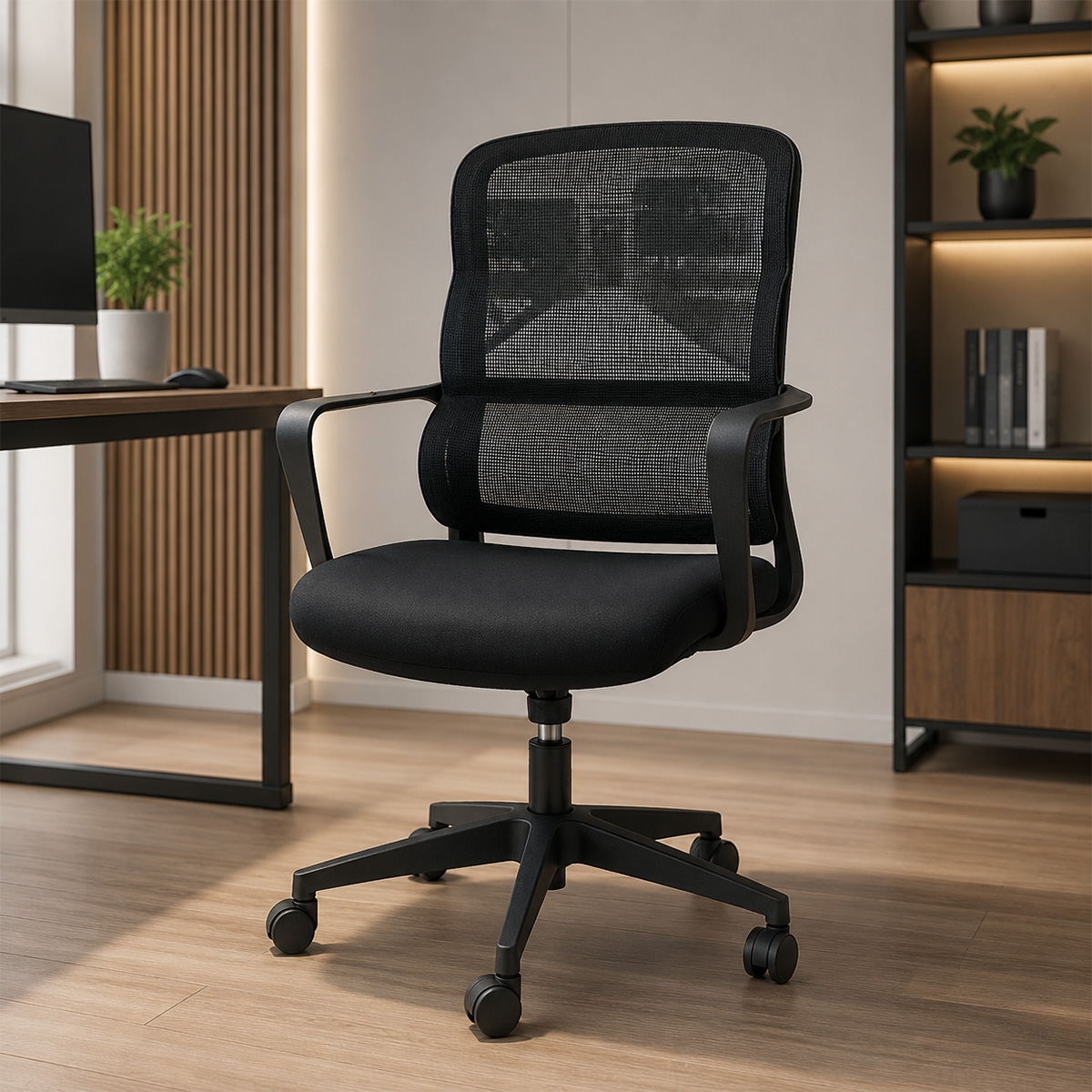 Adjustable High-Back Leather Office Chair