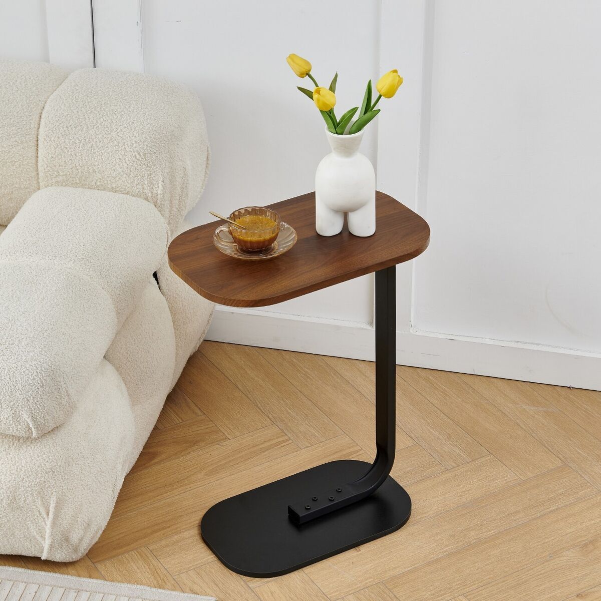 C-Shaped Side Table 45x30.5x63cm