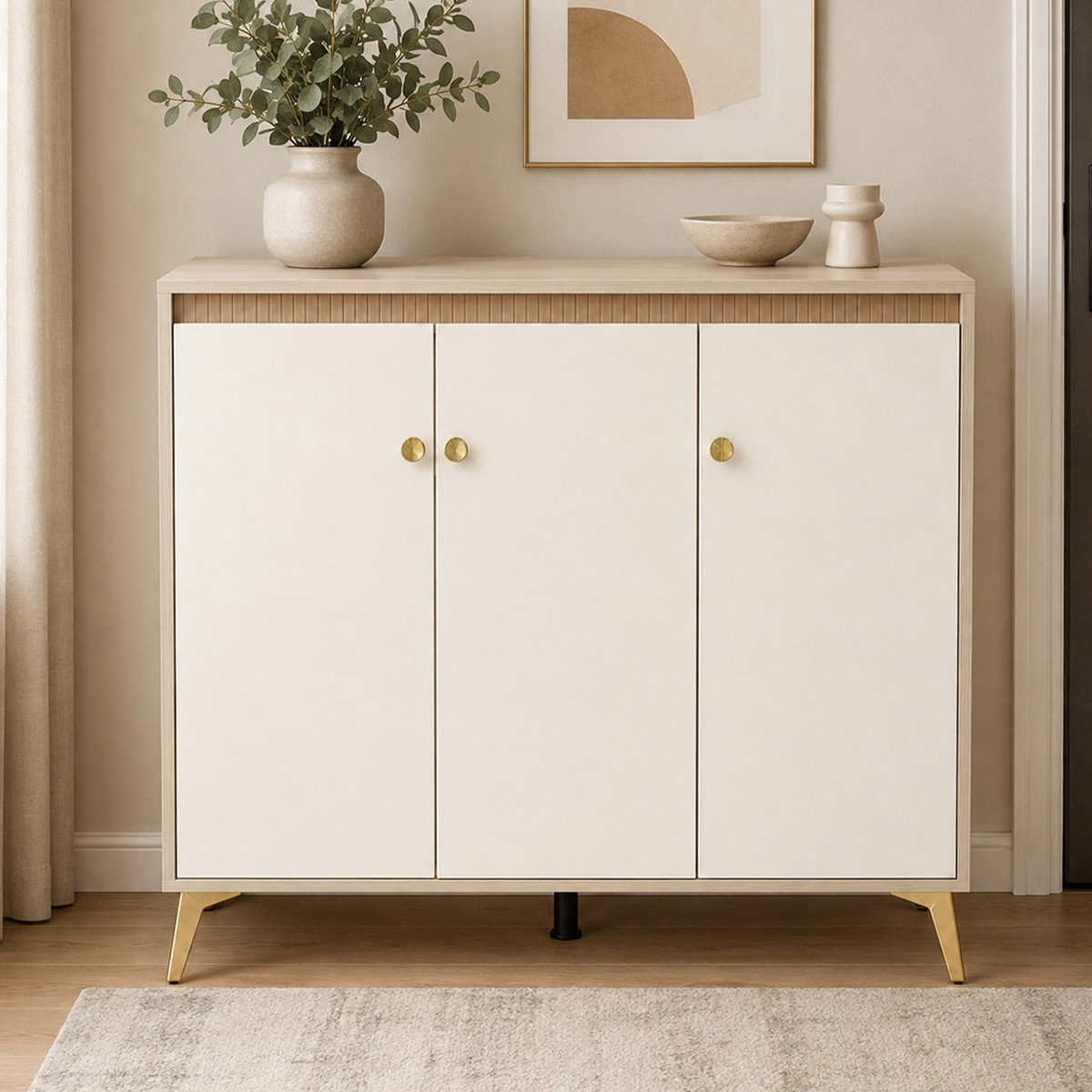 Modern 3 Door Shoes Cabinet