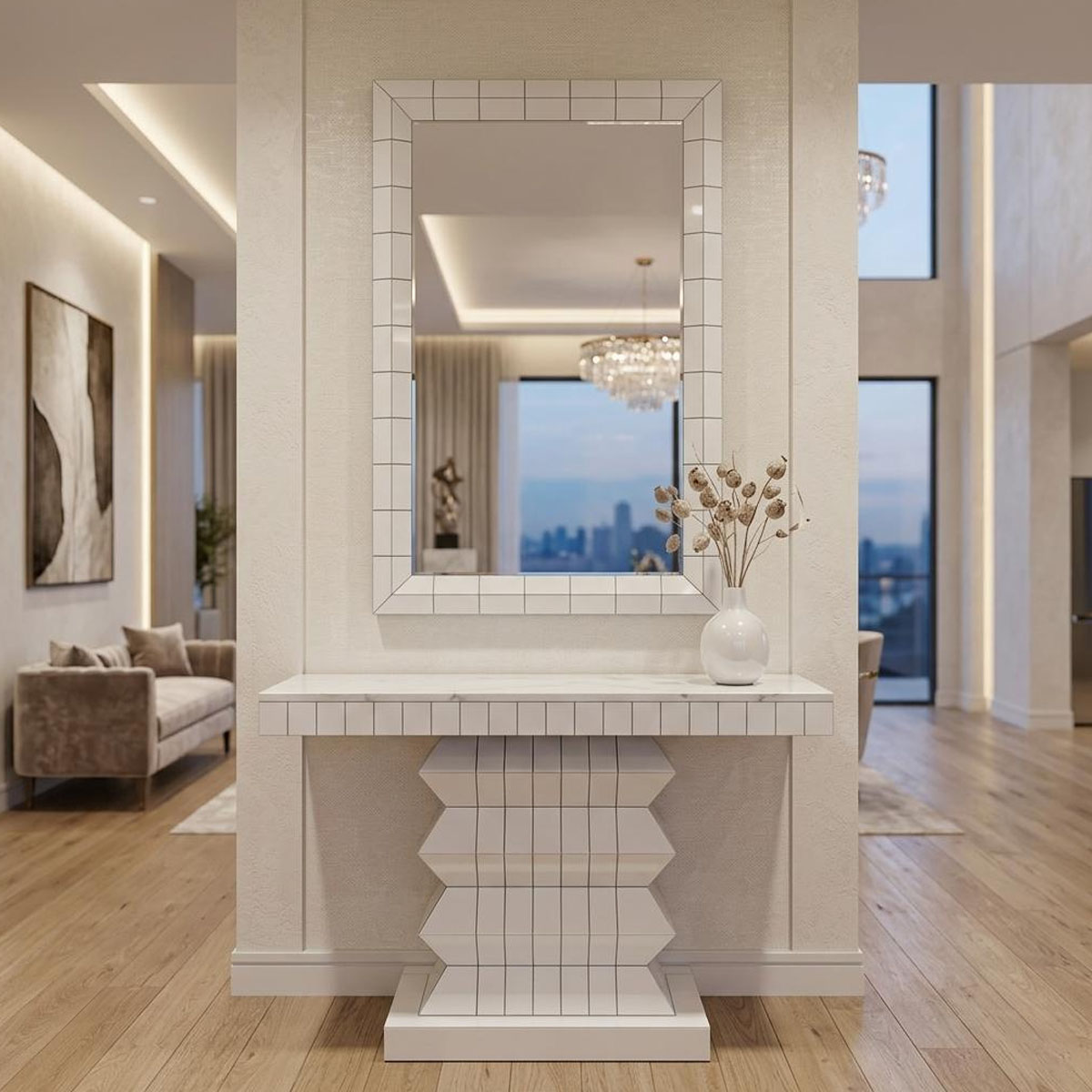 Modern Console and Mirror
