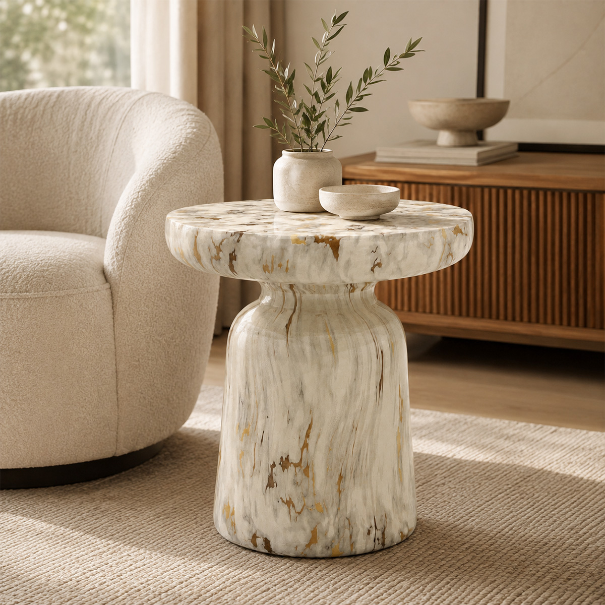 Marble Effect Flower Stand