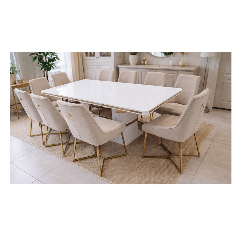 Dining Table Set with 10 Chairs