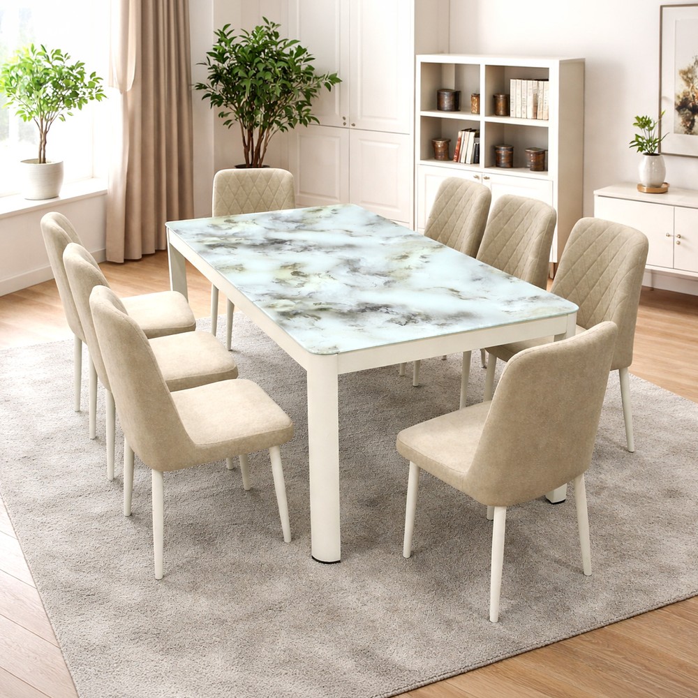 Dining Table Set with 8 Chairs