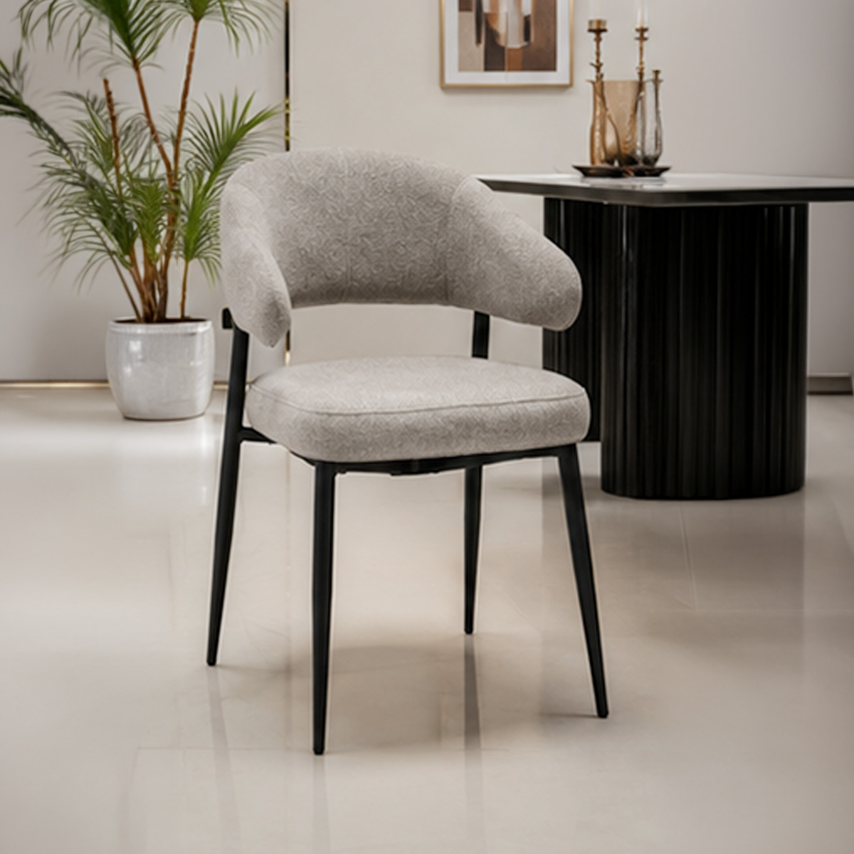 Fiber Dining Chair with Full Cushion