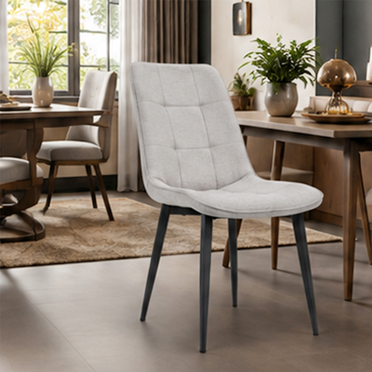 Fiber Dining Chair with Full Cushion