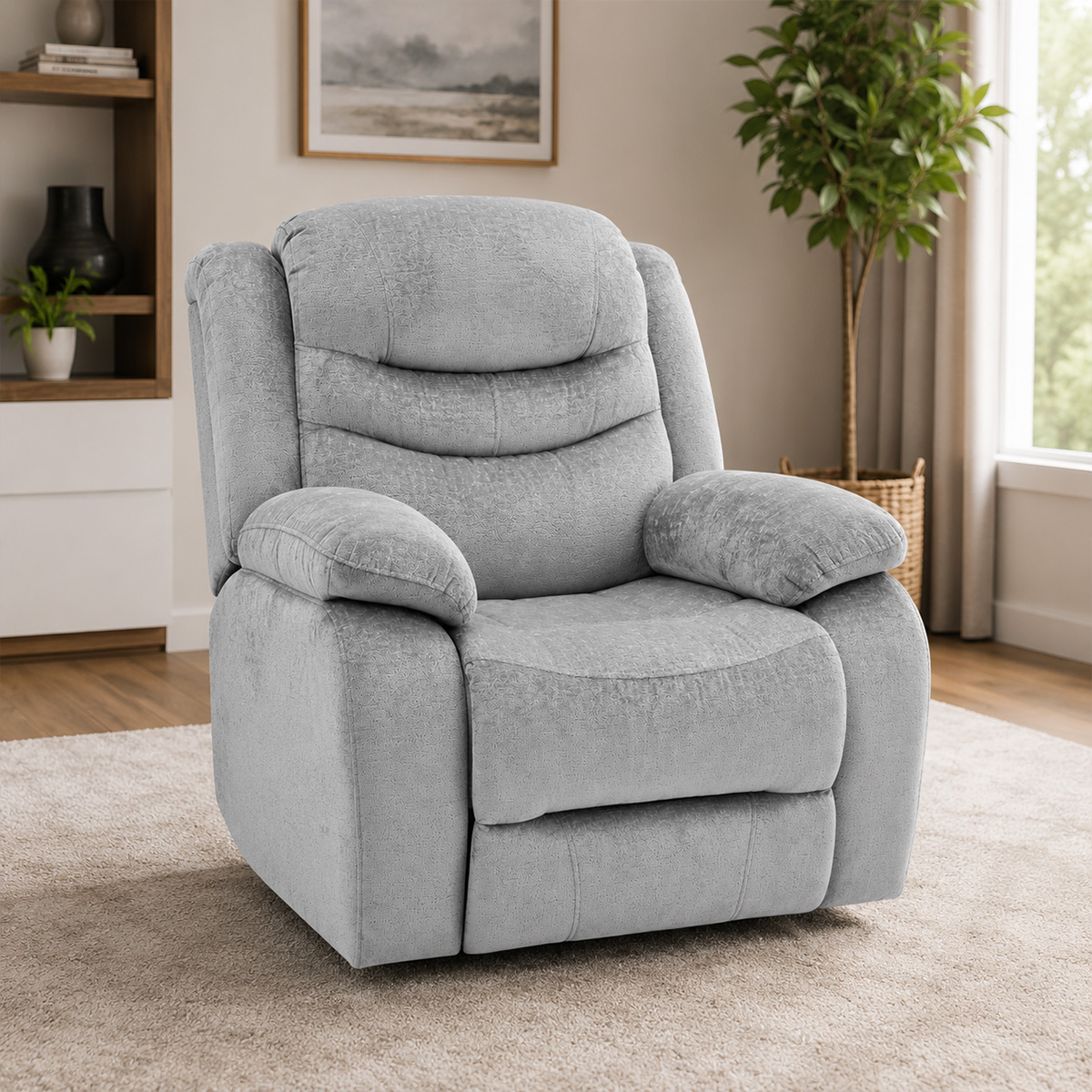 Single Fabric Swivel Recliner Sofa