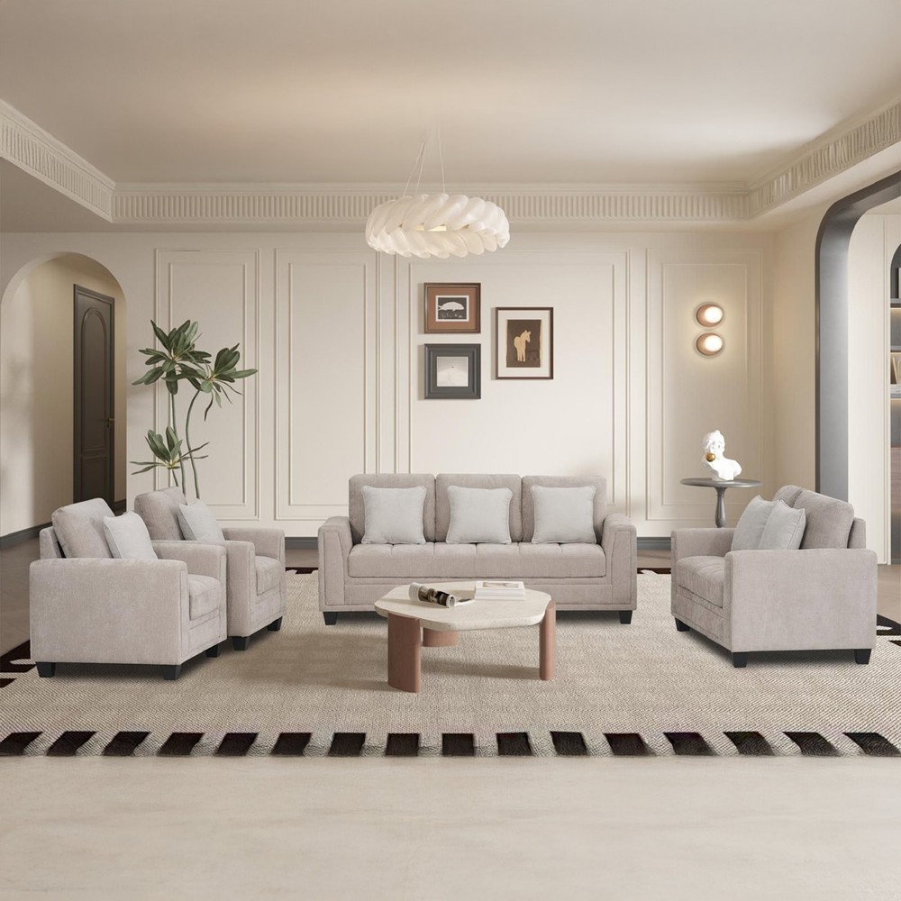 Fabric Sofa Set 3+2+1+1