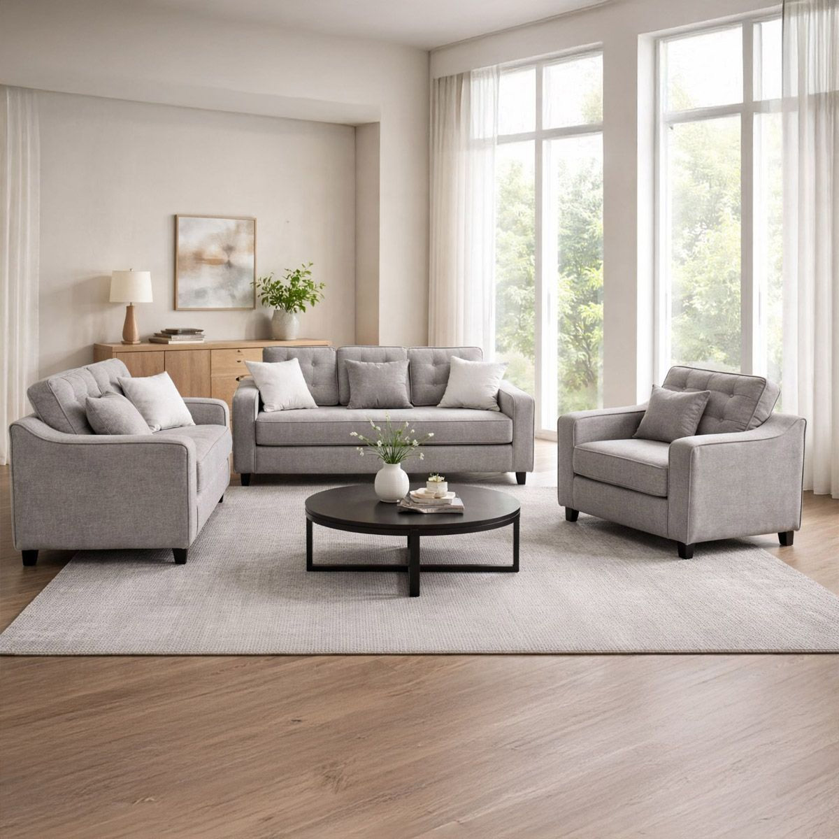 Lawson Modern Fabric Sofa Set