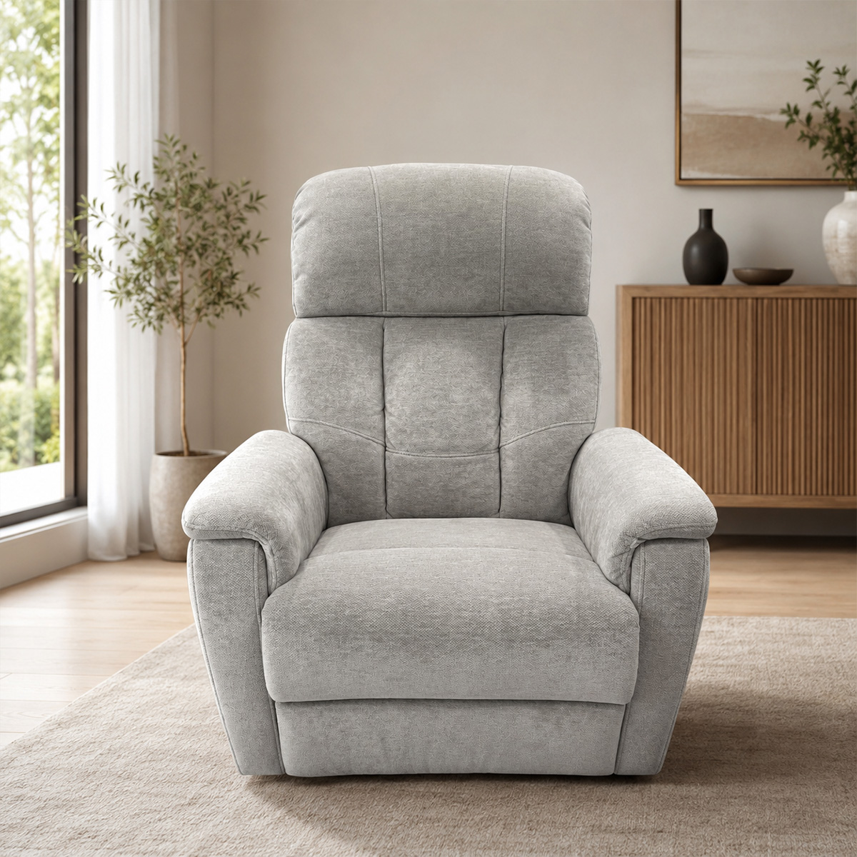 Single Fabric Recliner Sofa